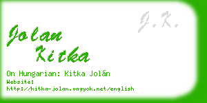 jolan kitka business card